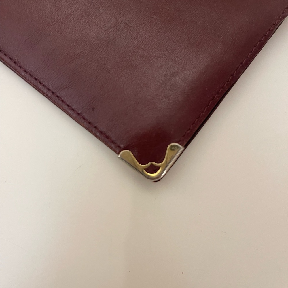 Cartier Burgundy Leather Card Holder with Gold Detail - Picture 6 of 14